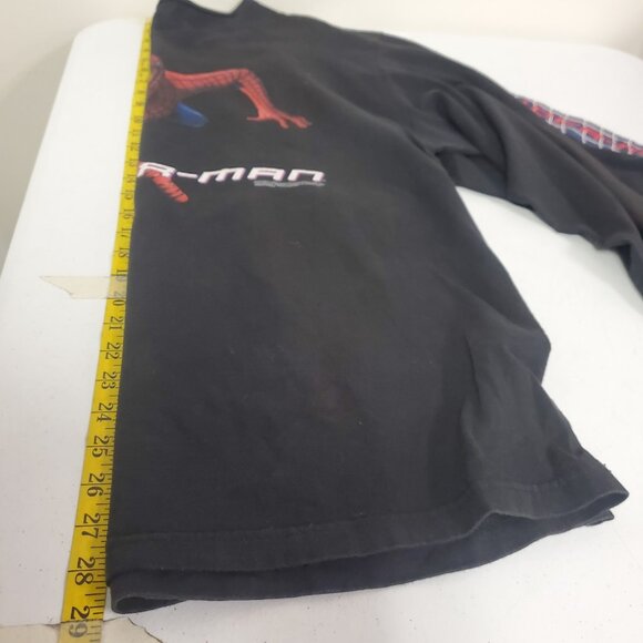 Vintage Mens 2002 Spiderman Movie Promo Graphic T Shirt Size L Black Nostalgia - Picture 6 of 9